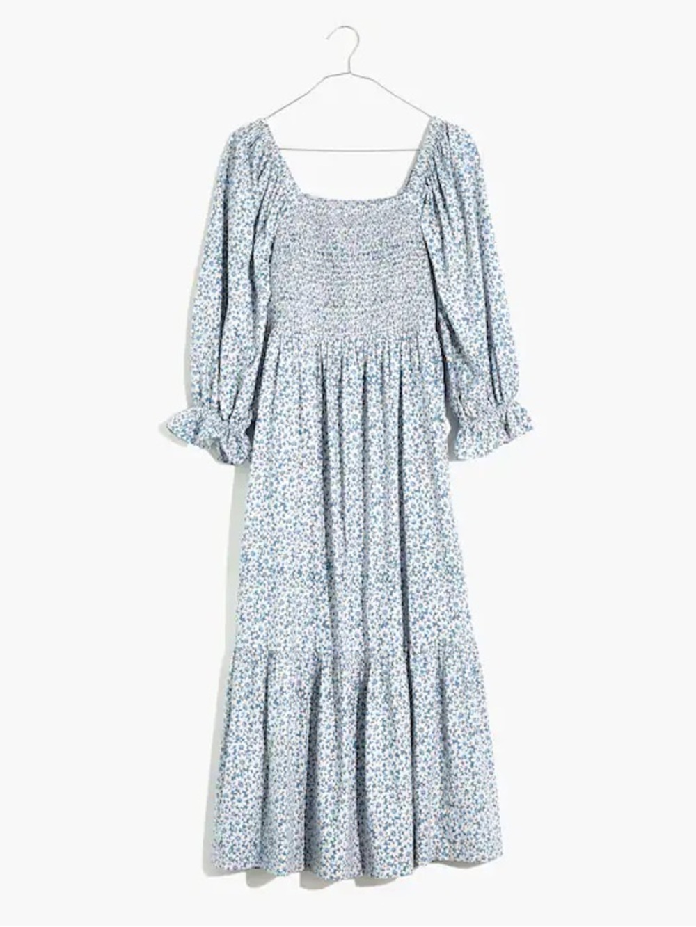 Madewell || Lucie Elbow-Sleeved Smocked Midi Dress in Sunflower Field